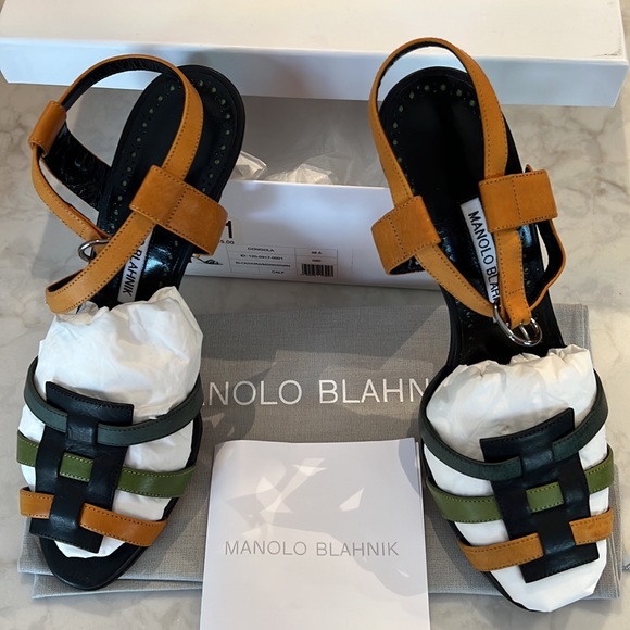 Manolo Blahnik 90mm Congola leather heels, sandals. - Picture 7 of 8